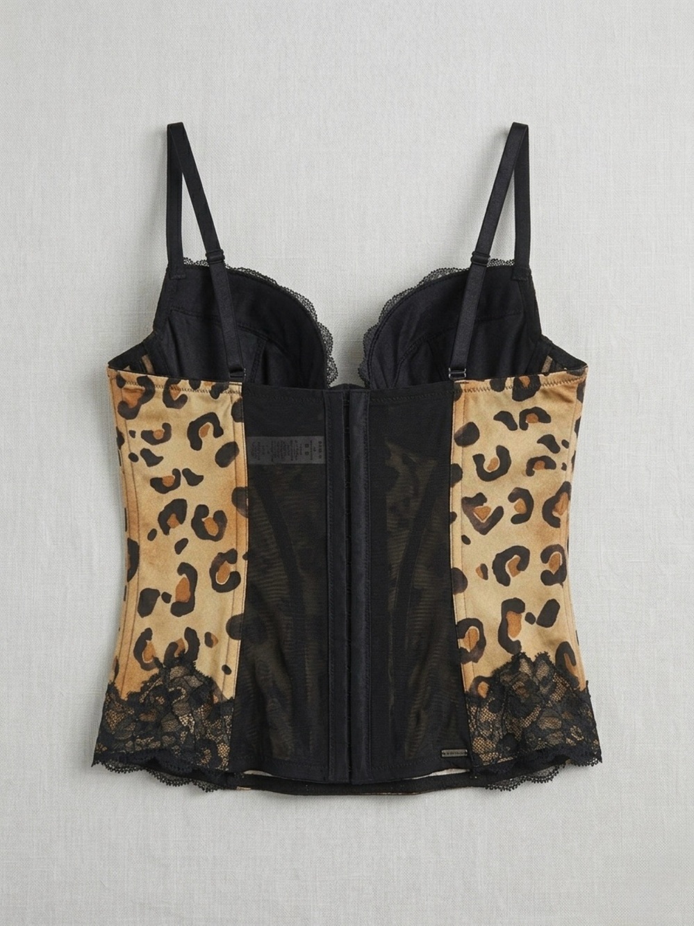 La SENZA Leopard Lace Bustier - Black and Brown - Picture 2 of 4